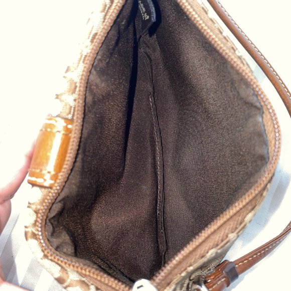 Coach Monogram Leather & Canvas Flap Wristlet - Picture 10 of 10